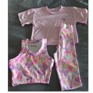 *BUNDLE* Nutmeg Girls Activewear Set + Cover Top & Children’s Place Bike Shorts